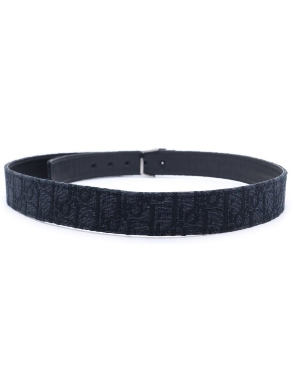 Dior Oblique Leather Belt Black 90 36 Gunmetal - Picture 2 of 6